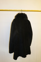 black sheep coat with fox fur 