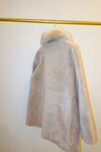Beige sheep coat with fox fur 