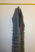 Gray textured coat with fur  on a white background