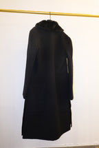 Black cashmere coat with mink fur