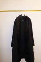 Black cashmere coat with mink fur 
