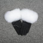 Leather Gloves with Fur Accents