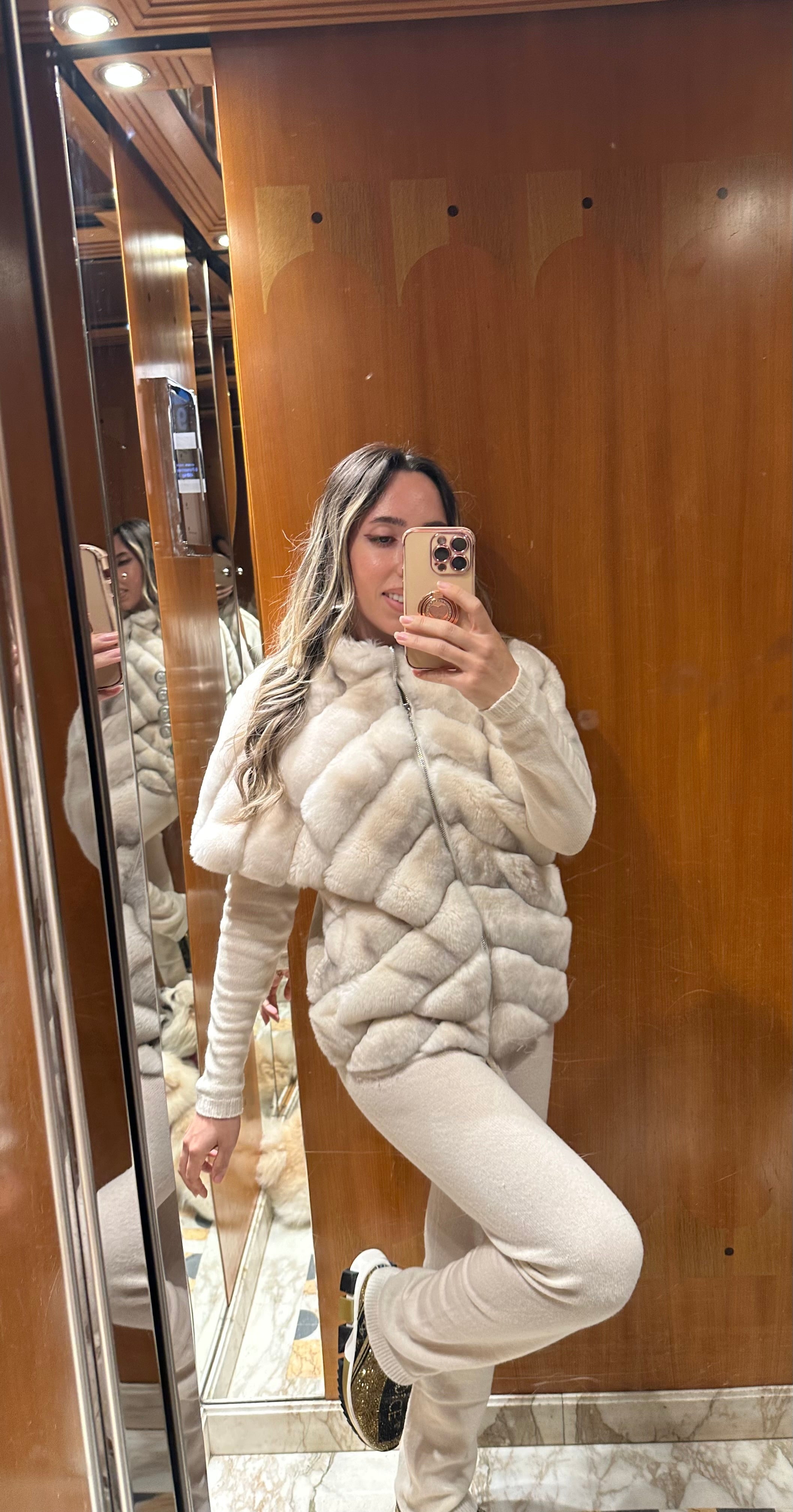 The  Barcelona Gilet in beige