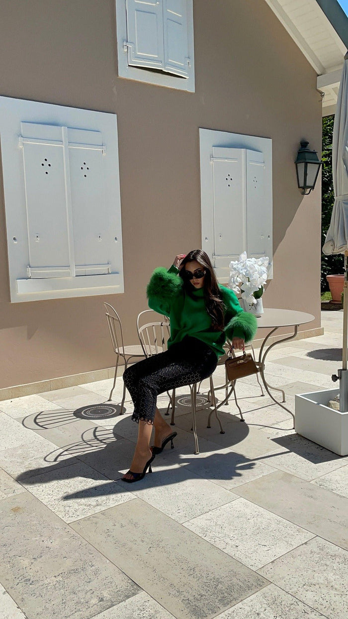 The Cortina Turtleneck Green - Zilaya