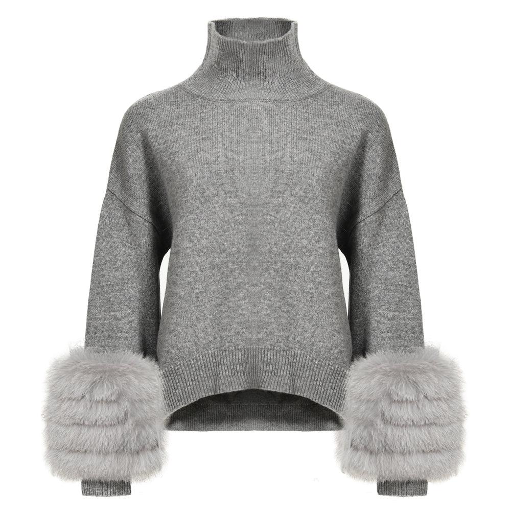 The Cortina Turtleneck Grey - Zilaya